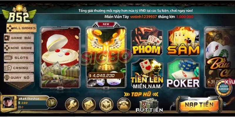Kho game khủng tại B52 club